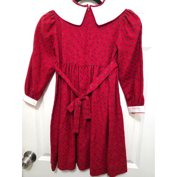 Vintage Nicole Ruiz Luiyella 80s Kid Y2k Cottage core Red Paisley Long Sleeve Dr - Picture 3 of 13